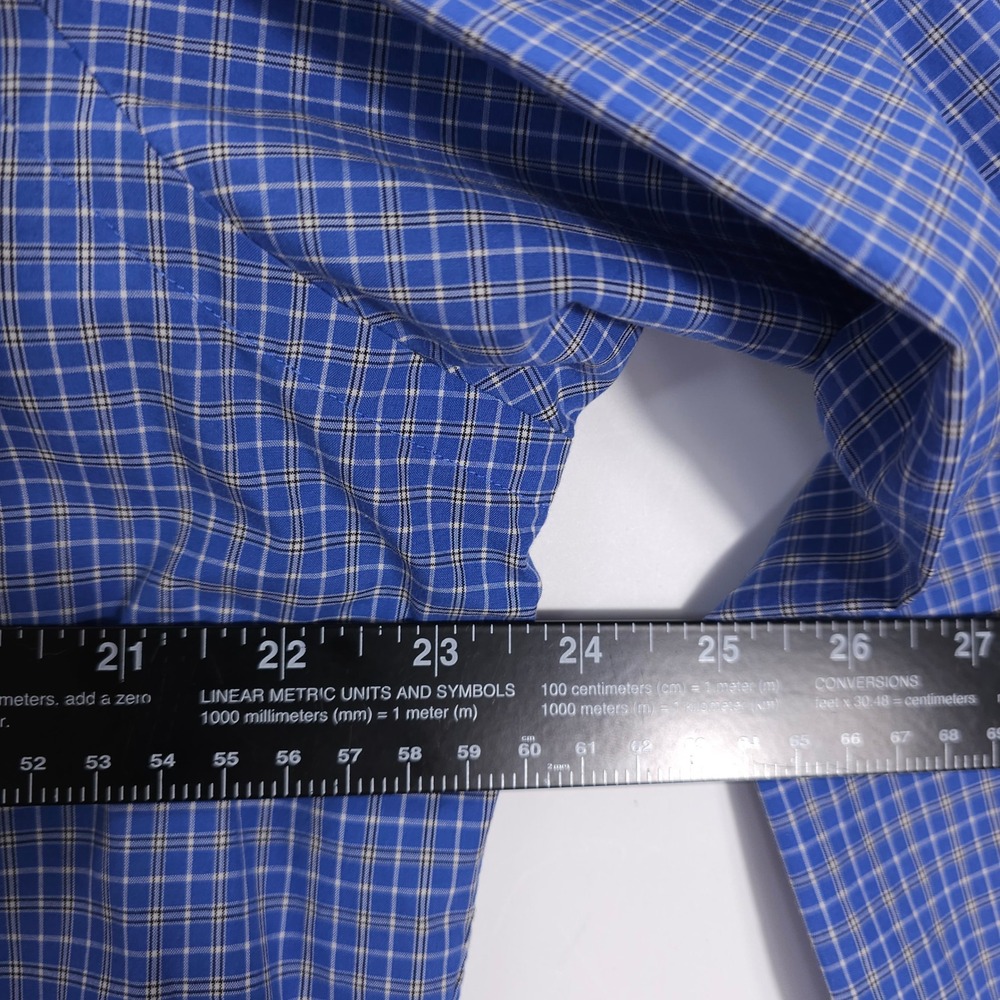 Polo Ralph Lauren Shirt Mens L Blue Plaid 120s 2-Ply Cotton Button Down Workwear - Picture 8 of 8